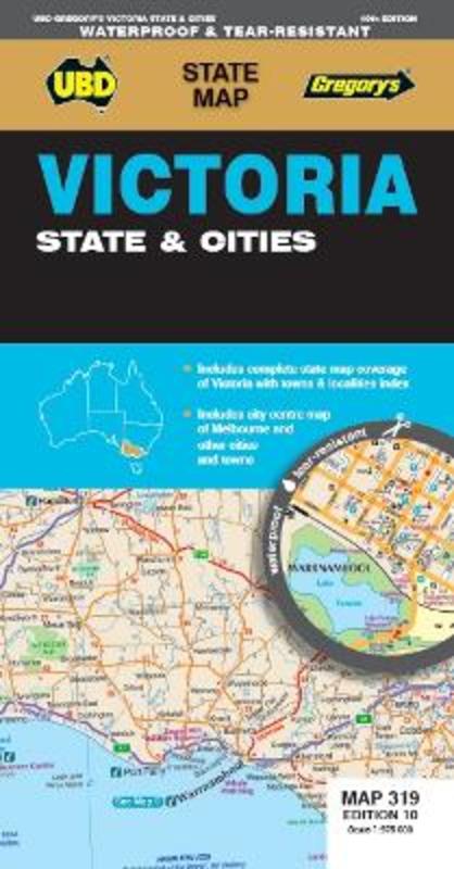 Victoria State & Cities Map 319 10th ed (waterproof) by UBD Gregory's - 9780731933440