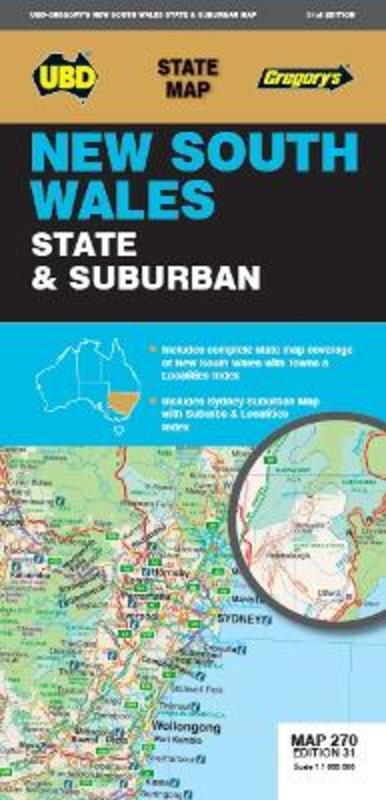 New South Wales State & Suburban Map 270 31st ed by UBD Gregory's - 9780731933556