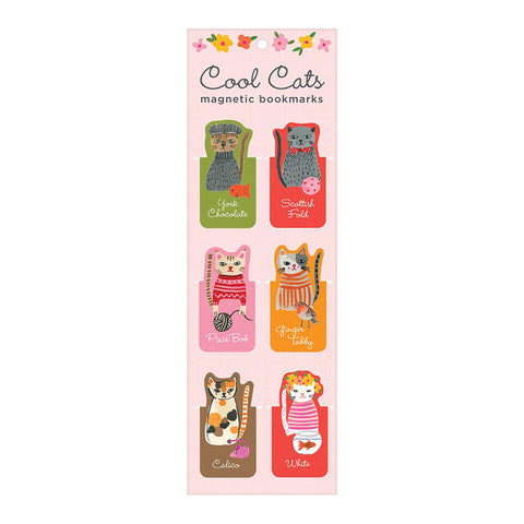 Cool Cats Magnetic Bookmarks - Set of 6