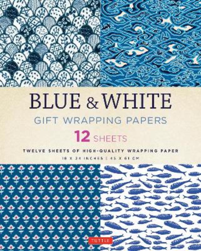 Blue & White Gift Wrapping Papers - 12 Sheets from Tuttle Studio - Harry Hartog gift idea