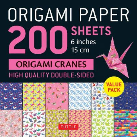 Origami Paper 200 sheets Origami Cranes 6" (15 cm) by Tuttle Studio - 9780804854870