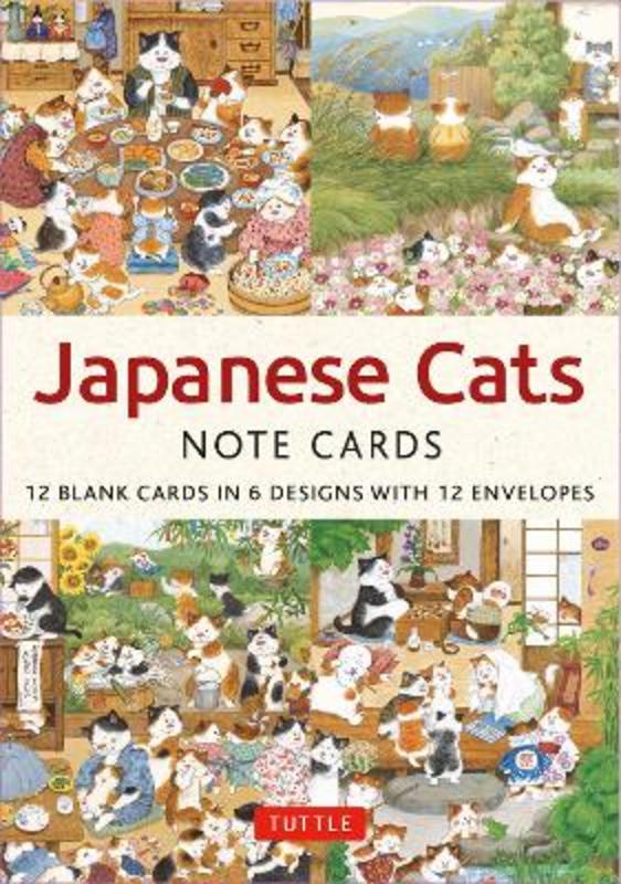Japanese Cats - 12 Blank Note Cards from Setsu Broderick - Harry Hartog gift idea