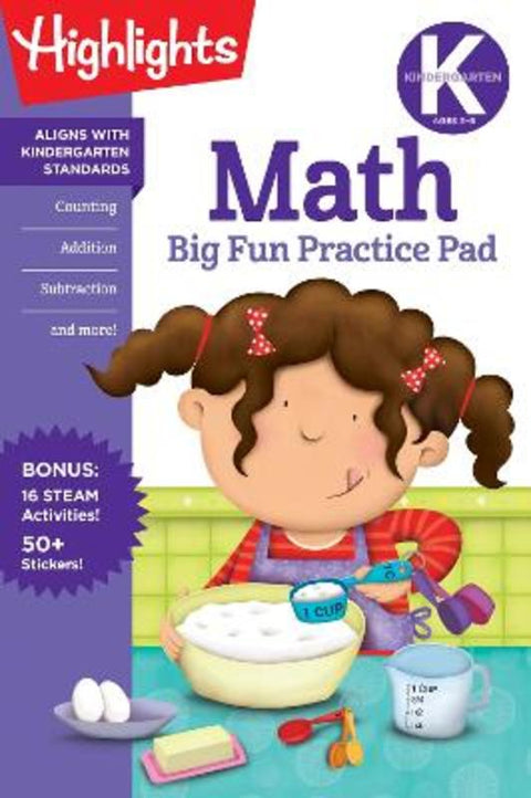 Kindergarten Math Big Fun Practice Pad by Highlights Learning - 9781644722992