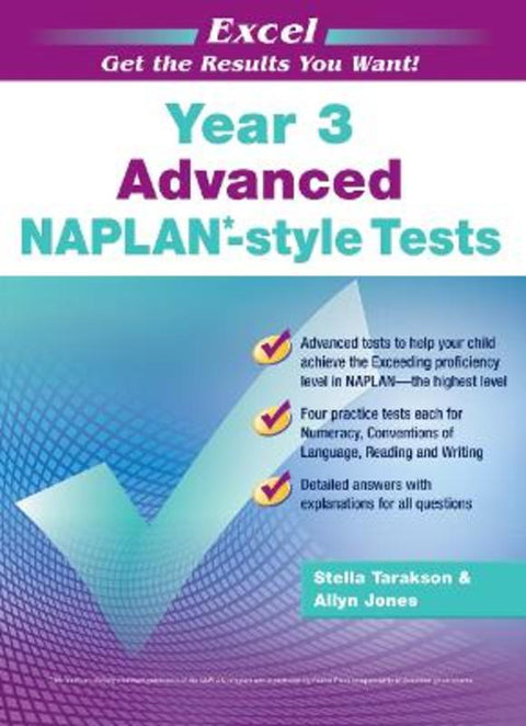 Excel Advanced NAPLAN-style Tests Year 3 by Stella Tarakson - 9781741257700