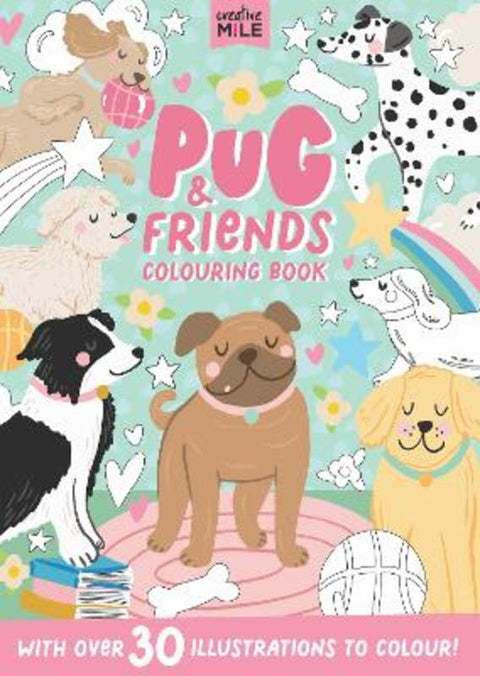 Pug and Friends Colouring Book by Creative Mile - 9781923286122