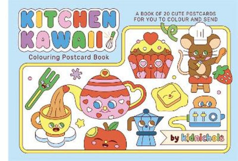 Kitchen Kawaii Colouring Postcard Book by kidnichols - 9781923503458