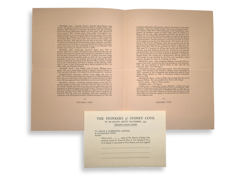 The Pioneers of Sydney Cove (First Limited Edition, Signed)