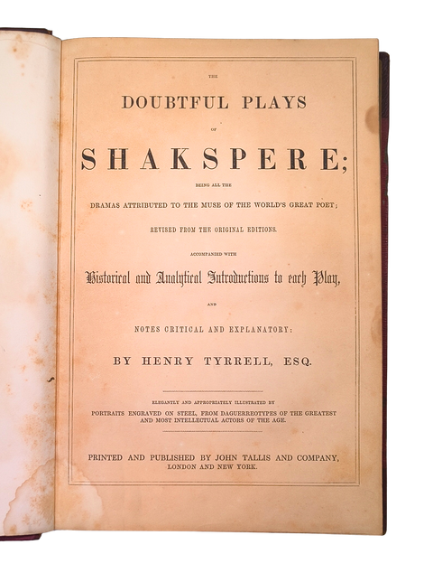 The Complete Works of Shakspere: Revised from the Original Editions, with Historical and Analytical Introductions to each Play, also Notes Explanatory and Critical, and a Life of the Poet (Fine Bound Edition)