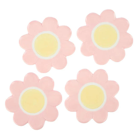 Pink Flower Coasters - Set of 4