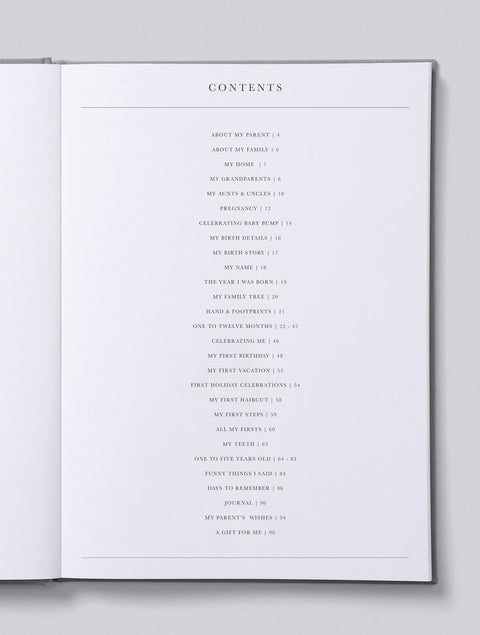 Baby Journal - The First Five Years Grey