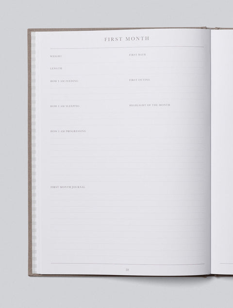 Baby Journal - The First Five Years Grey