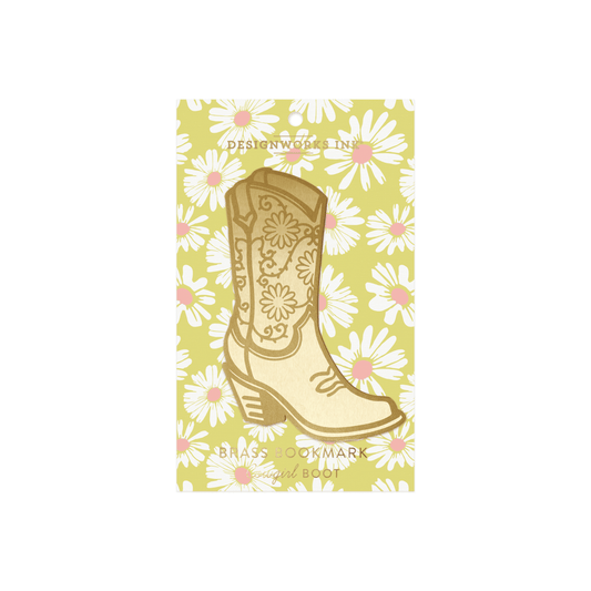 Cowgirl Boot Brass Bookmark