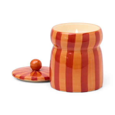 Spiced Apple Cabana Candle | Red & Coral Stripe | 6.5oz