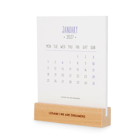 2027 Calendar with Wooden Base - Aphorisms