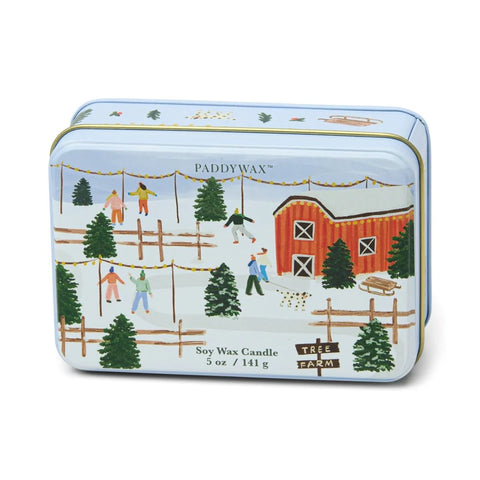 Tree Farm Printed Tin Candle | Vanilla Bean & Tabac & Pine
