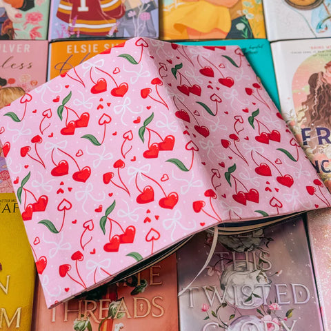 Cherry Hearts Fabric Dust Jacket Small
