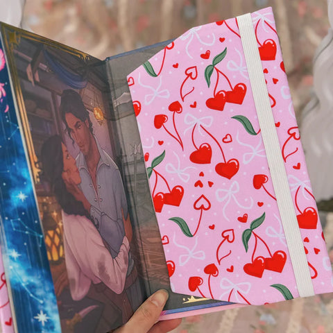 Cherry Hearts Fabric Dust Jacket Small