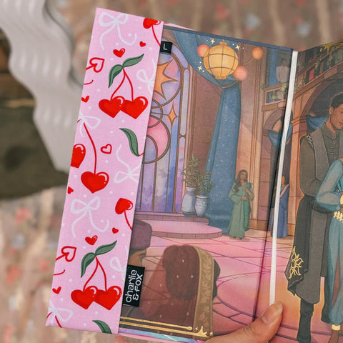 Cherry Hearts Fabric Dust Jacket Small