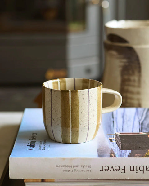 Olive Stripe Mug | Cat's Pyjamas