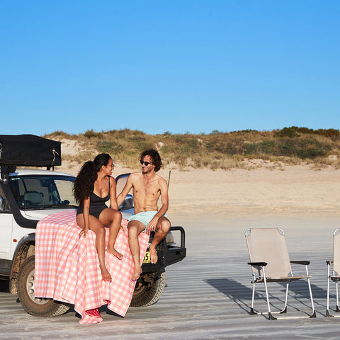 Extra Large Strawberries & Cream Picnic Blanket