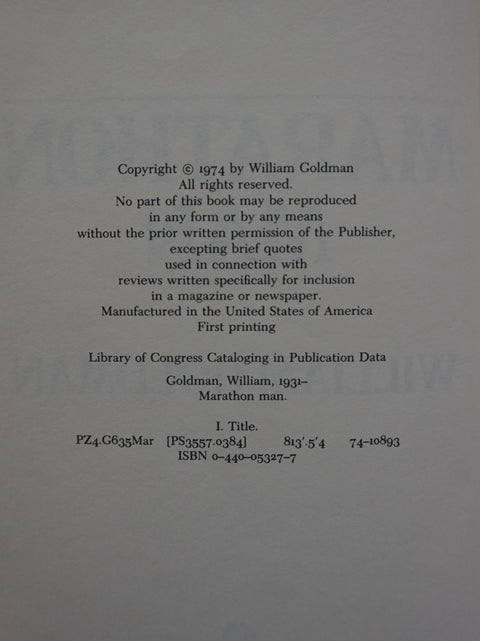 Marathon Man (First Edition)