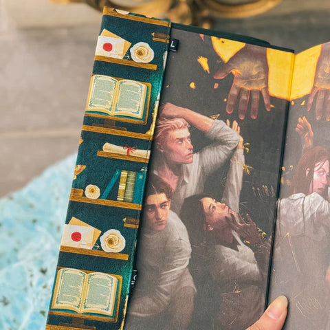 Dark Academia Teal Fabric Dust Jacket Large