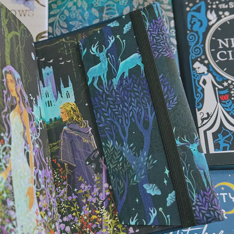 Enchanted Forest Teal Fabric Dust Jacket Small