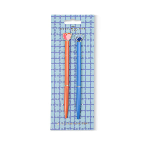 Metal Ballpoint Icon Pen - Floral