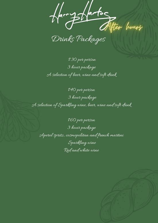 Café Harry Hartog Afterhours Menu