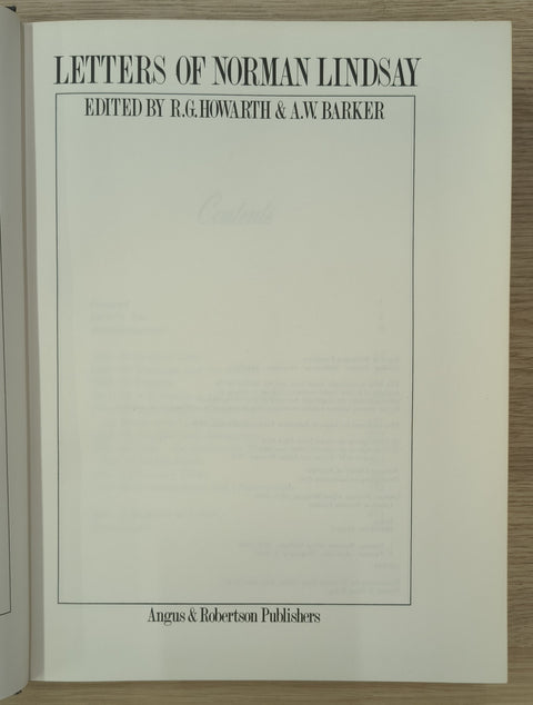 Letters of Norman Lindsay (First Edition)