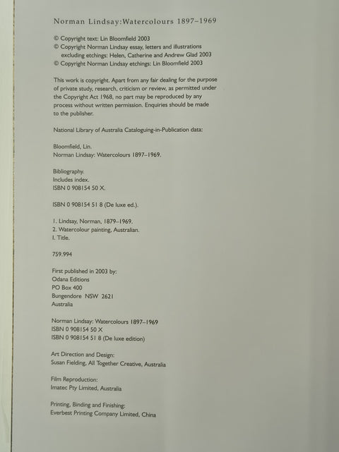 Norman Lindsay Watercolours 1897-1969 (Deluxe Edition)