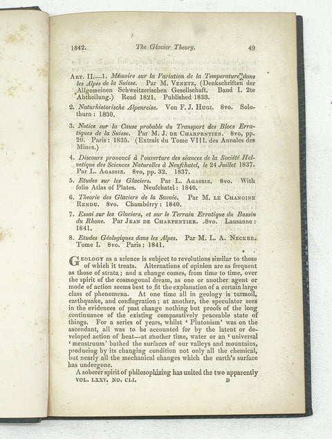 The Glacier Theory, Travels Through the Alps of Savoy, & The History of Etruria