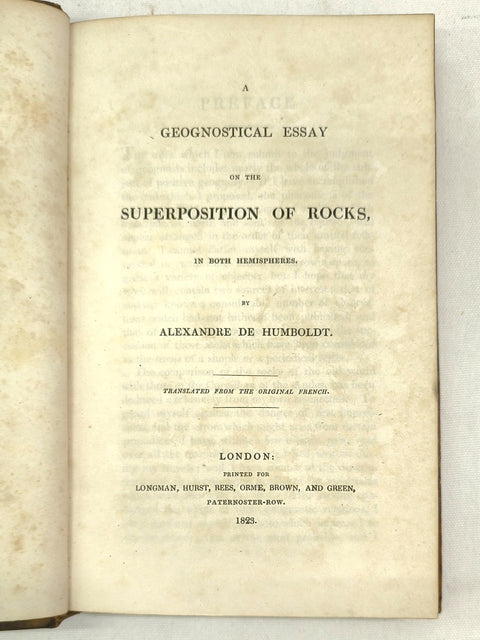A Geognostical Essay on the Superposition of Rocks (First English Edition)