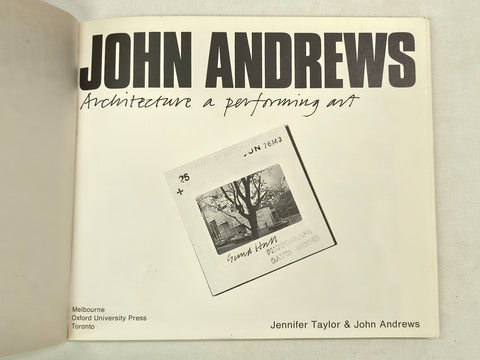 Architecture: A Performing Art (SIGNED First Edition)