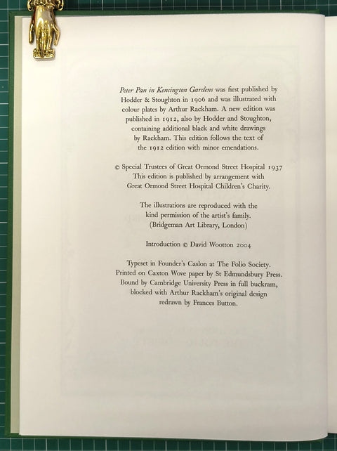 Peter Pan in Kensington Gardens (Folio Society Edition)