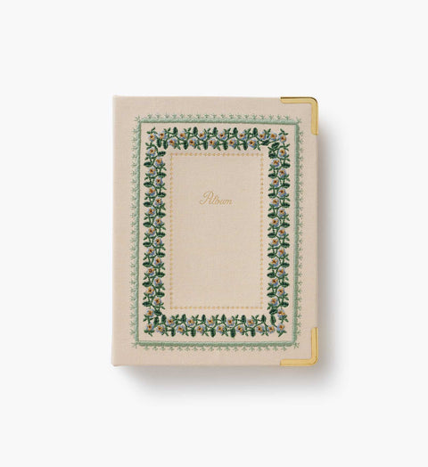 Embroidered Small Photo Album - Paisley Vines