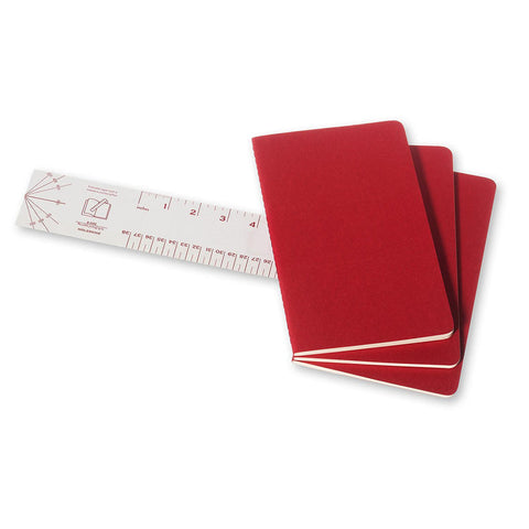 Cahier Notebook - Set of 3 - Plain - Large - Cranberry Red