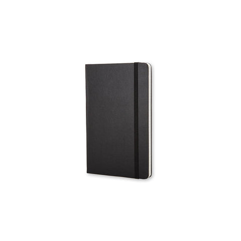 Classic Hard Cover Notebook - Ruled - Pocket - Black