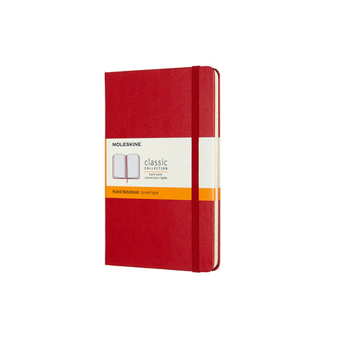 Classic Hard Cover Notebook - Ruled - Medium - Scarlet Red