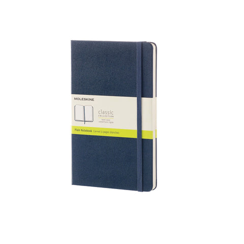 Classic Hard Cover Notebook - Plain - Large - Sapphire Blue