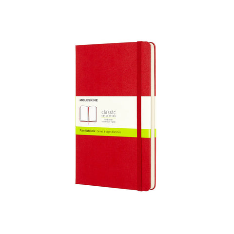 Classic Hard Cover Notebook - Plain - Large - Scarlet Red