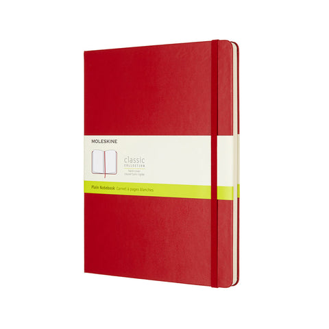 Classic Hard Cover Notebook - Plain - Extra Large - Scarlet Red