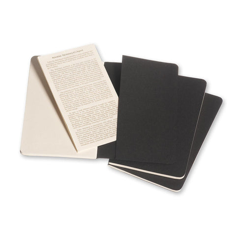 Cahier Notebook - Set of 3 - Plain - Pocket - Black