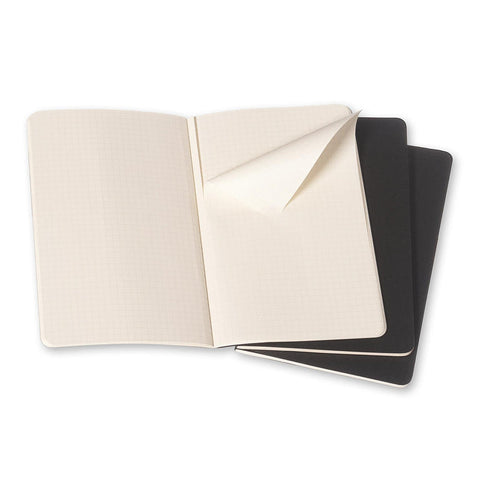 Cahier Notebook - Set of 3 - Grid - Large - Black