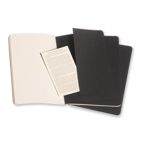 Cahier Notebook - Set of 3 - Grid - Large - Black