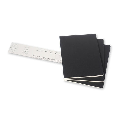 Cahier Notebook - Set of 3 - Plain - Extra Large - Black