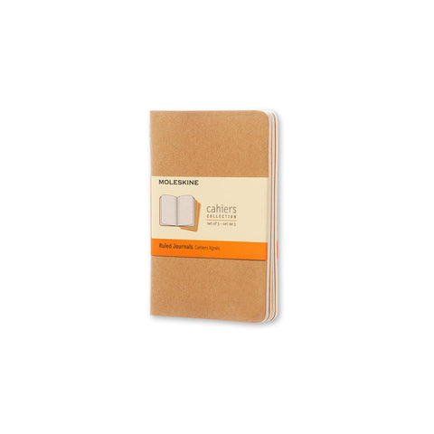 Cahier Notebook - Set of 3 - Ruled - Pocket - Kraft