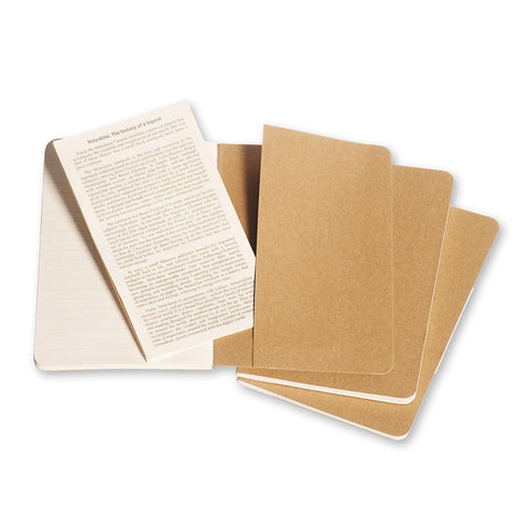 Cahier Notebook - Set of 3 - Plain - Pocket - Kraft