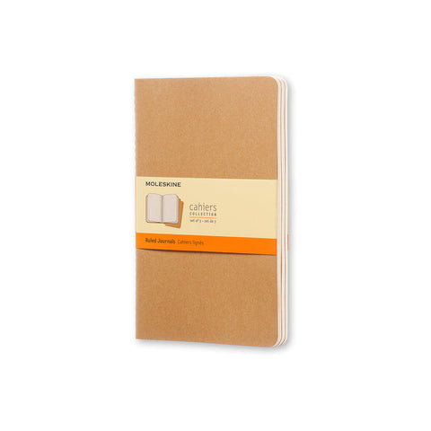 Cahier Notebook - Set of 3 - Ruled - Large - Kraft