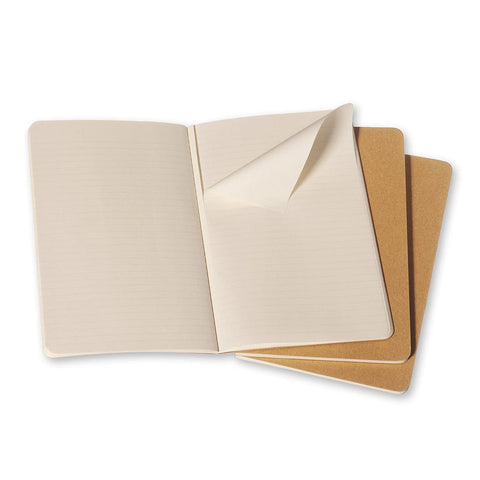 Cahier Notebook - Set of 3 - Ruled - Large - Kraft